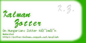 kalman zotter business card